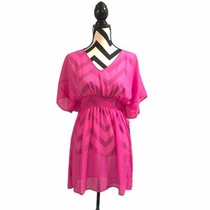 Vertigo Pink Chiffon Kimono Coverup